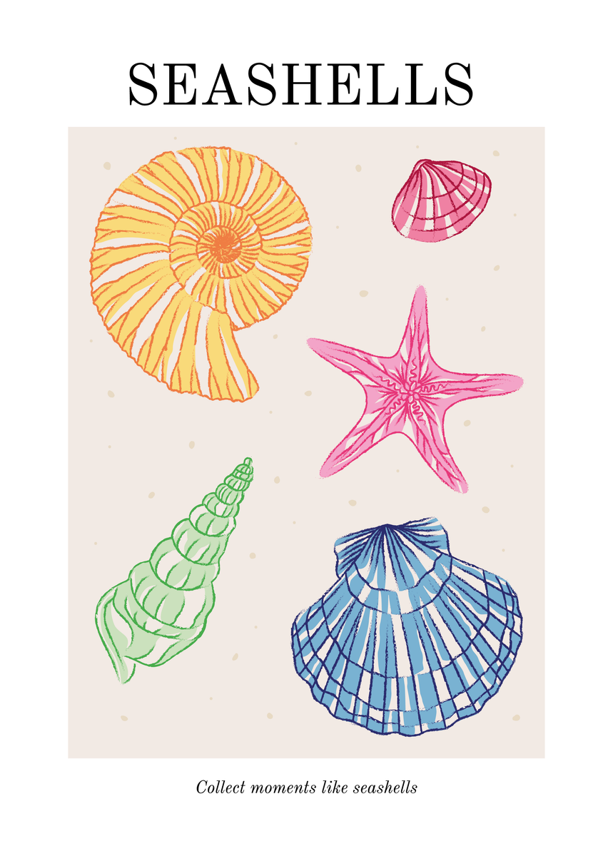 yisual - Poster - Coastal Charms Pink