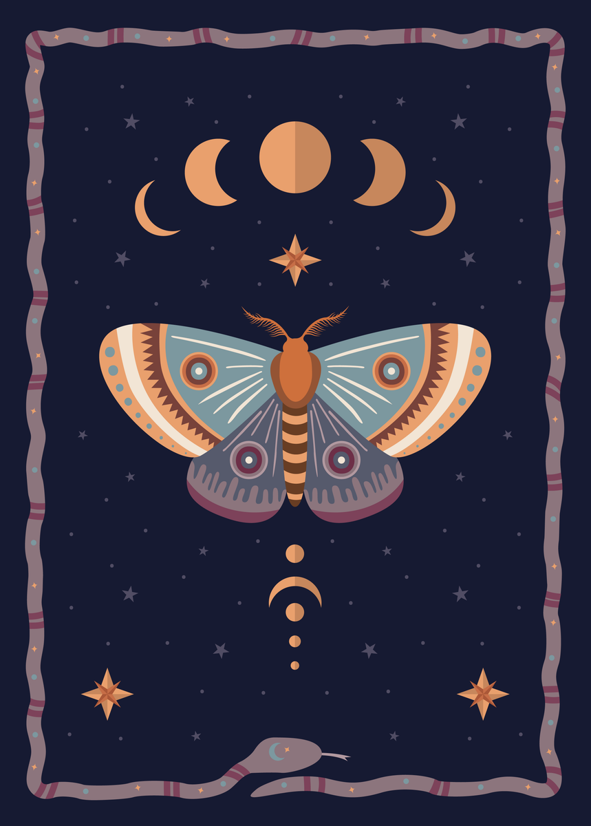 yisual - Poster - Lunar Butterfly Blue