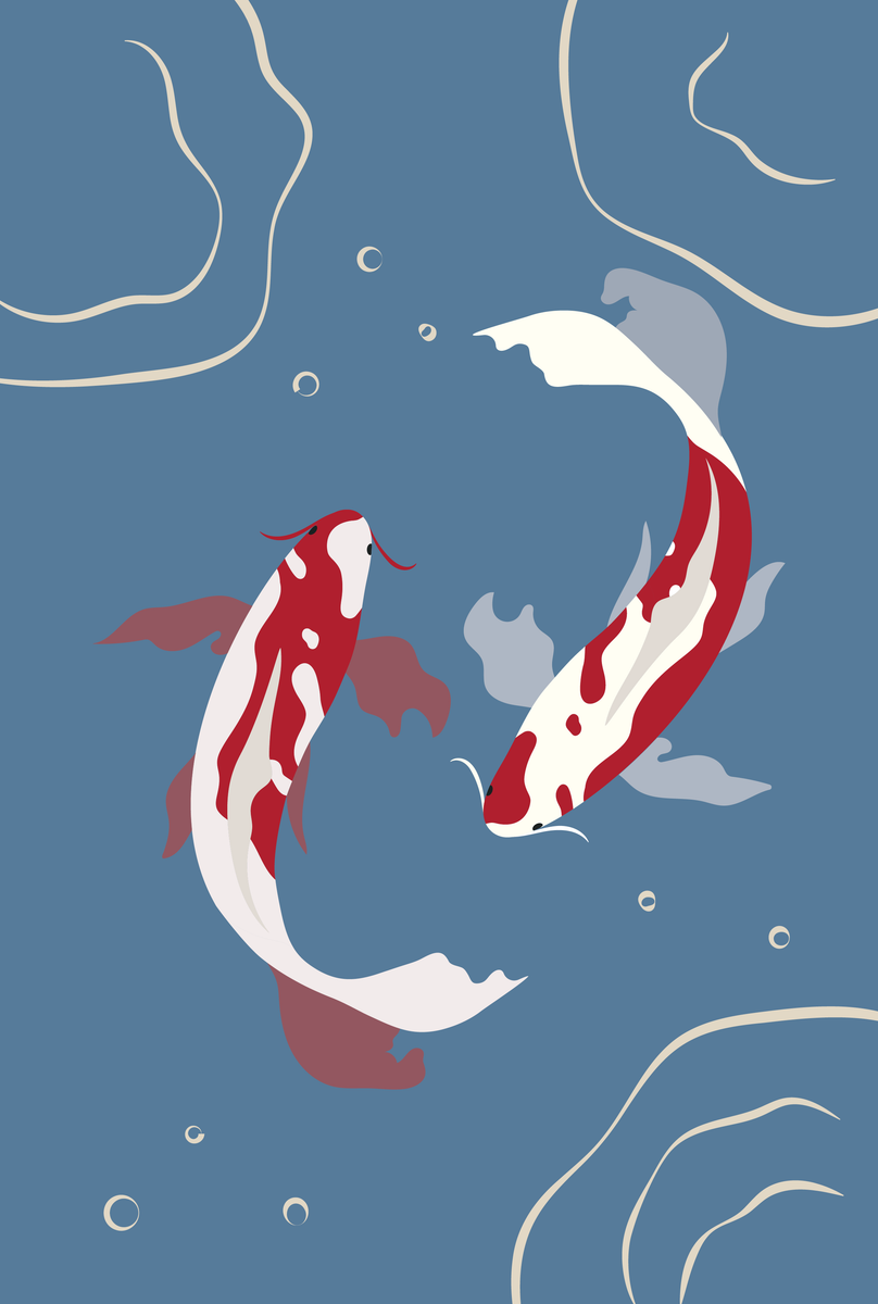yisual - Poster - Serene Swim Red