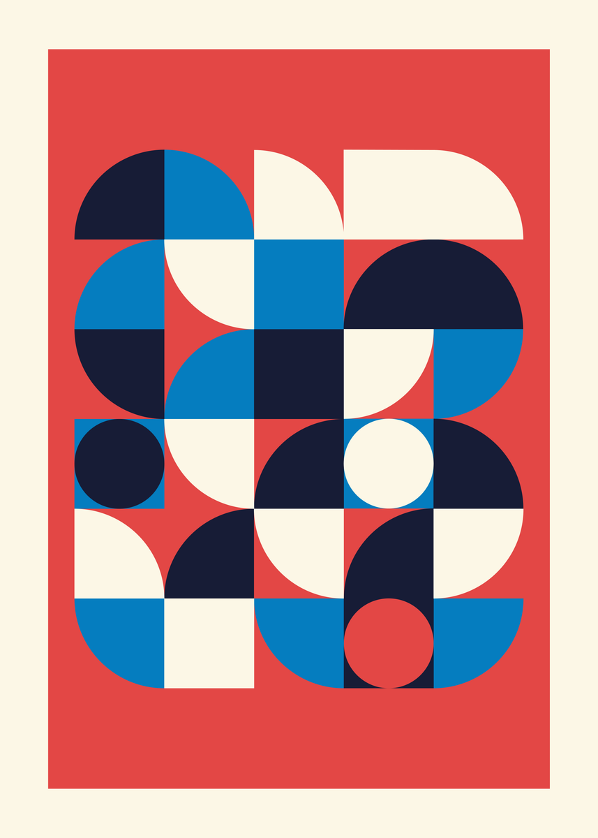 yisual - Poster - Shape Grid Red