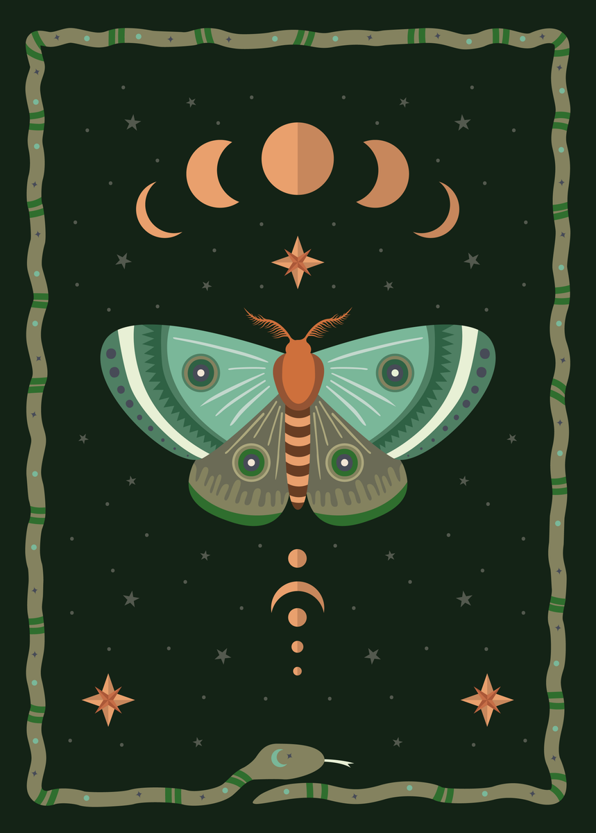 yisual - Poster - Lunar Butterfly Green
