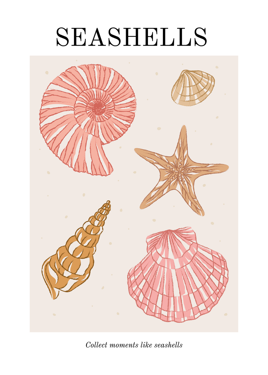 yisual - Poster - Coastal Charms Brown