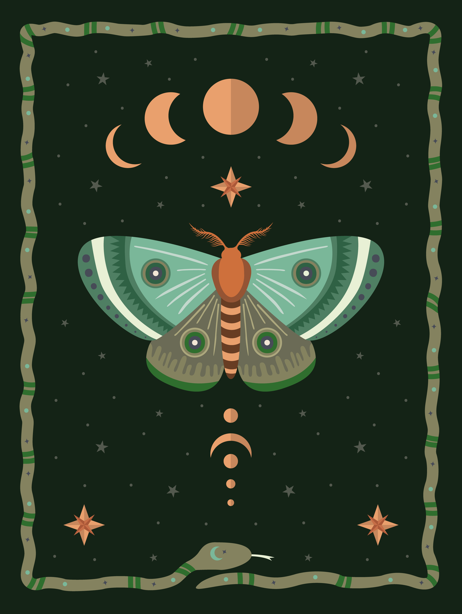 yisual - Poster - Lunar Butterfly Green